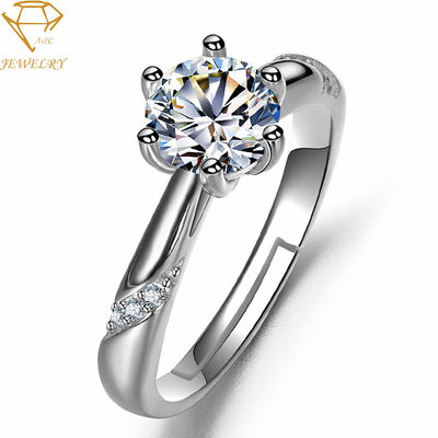 Pflastern Sie die Einstellung von silbernen Diamond Wedding Ring Engraving For-Frauen