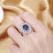 Hohler silberner AAA-Zirkon Sapphire Wedding Ring Prong Setting