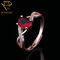 Ovales Ruby Vintage Silver Engagement Rings-Klimakupfer