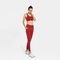2 Stücke Soems rote Frauen-Sportkleidungs-stellt nahtlose Yoga-Trainings-Ausstattung ein